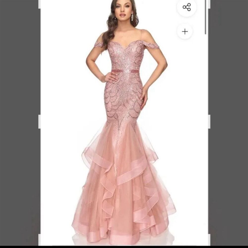 Lucci Lu Women's Dusty Rose Mermaid Formal Gown BRAND NEW!pit2pit 18"ish